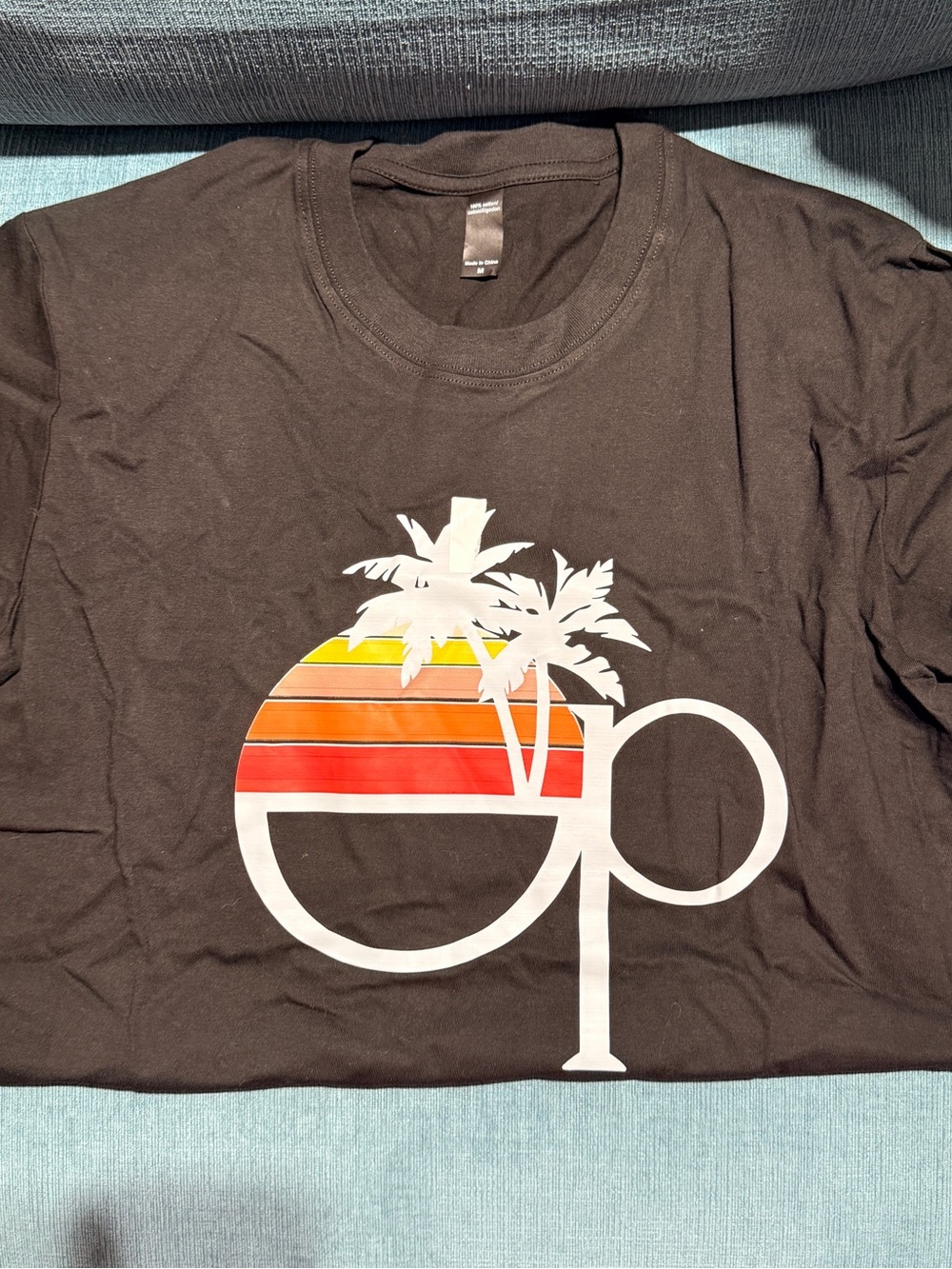 Ocean Pacific Graphic Tee with Sunset Palm Print